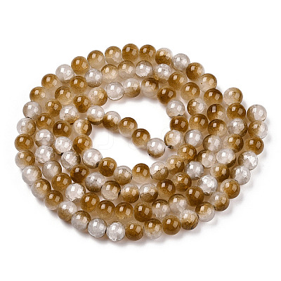 Crackle Baking Paint Imitation Jade Glass Beads Strands DGLA-T003-8mm-09-1