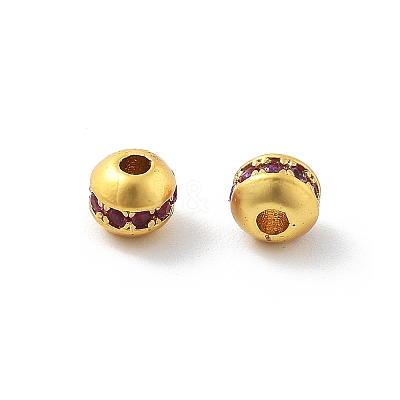 Brass Micro Pave Cubic Zirconia Beads KK-R216-08G-02-1