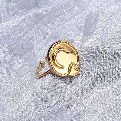 Adjustable 304 Stainless Steel Cuff Open Rings RJEW-C151-01A-G-1