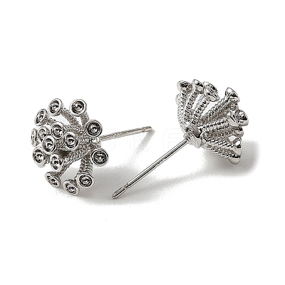Brass Cubic Zirconia Stud Earring Settings CU-CBA53F6-02P-1