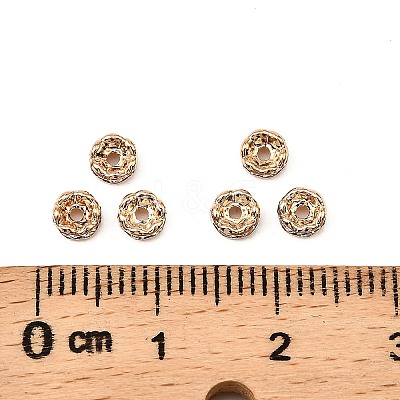 Brass Rhinestone Spacer Beads RB-A014-L4mm-01LG-NF-1