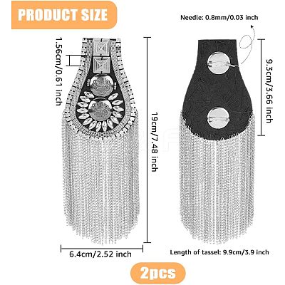 Detachable Iron Tassel Epaulettes FIND-FH0005-47P-1
