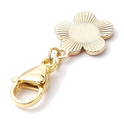 Butterfly & Flower Alloy Enamel Pendant Decoration HJEW-JM02362-1