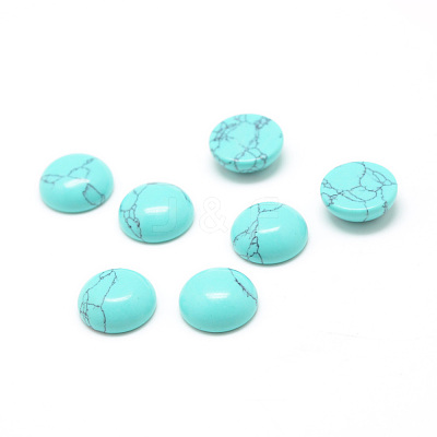 Dyed Synthetic Turquoise Gemstone Cabochons G-T020-16mm-05-1