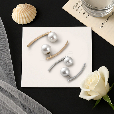 4 Pairs 2 Colors Iron Round Stud Earrings EJEW-HY0001-57-1