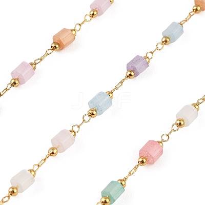 Handmade Brass Glass Beaded Chains GL-CBA1C06-06G-1