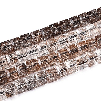 Crackle Transparent Glass Beads Strands GLAA-N062-6mm-01-1