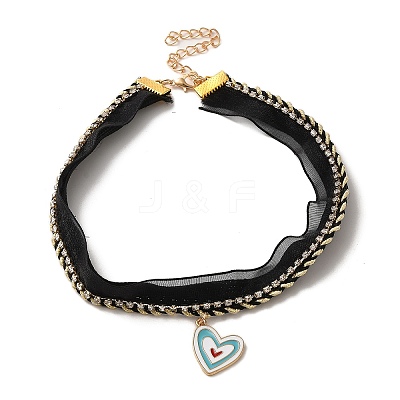 Polyester Lace Choker Necklaces NJEW-M210-01B-1