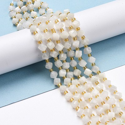 Natural White Moonstone Beads Strands G-P463-16-1