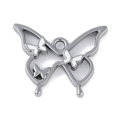 Rack Plating Alloy Enamel Pendants PALLOY-F018-15B-01-1