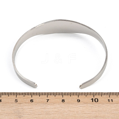 Saint Benedict Religion 304 Stainless Steel Cuff Bangles for Women LS-BJEW-S181-01P-1