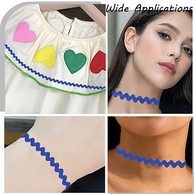 4 Cards 2 Styles Polyester Wavy Fringe Trim Ribbon DIY-GF0009-48H-1
