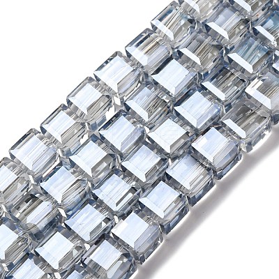 Electroplate Glass Beads Strands EGLA-H108-01A-PL05-1