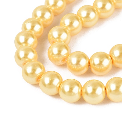 Baking Paint Pearlized Glass Pearl Bead Strands LS-HY-ZX002-02A-67-1
