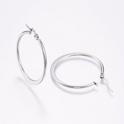 Tarnish Resistant 304 Stainless Steel Hoop Earrings EJEW-F105-20P-1