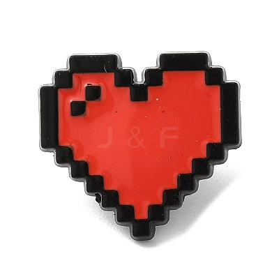 Zeld Pixel Heart Alloy Brooches JEWB-I032-05EB-01-1