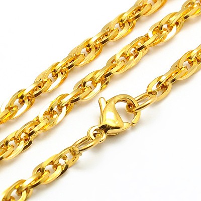 Fashionable 304 Stainless Steel Rope Chain Necklace Making STAS-A028-N039G-S-1