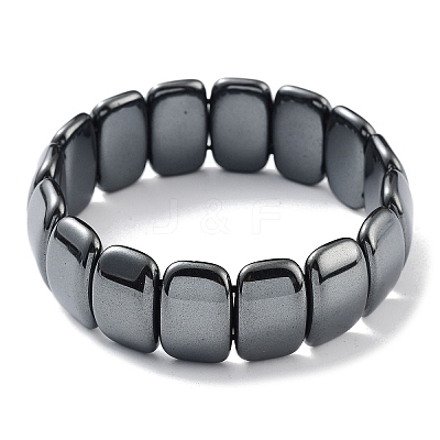 Non-Magnetic Synthetic Hematite Beaded Stretch Bracelets BJEW-H589-02C-1