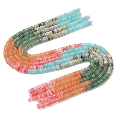 Cherry Quartz Glass & Natural Flower Amazonite & Dyed White Jade Beads Strands G-H333-02E-1