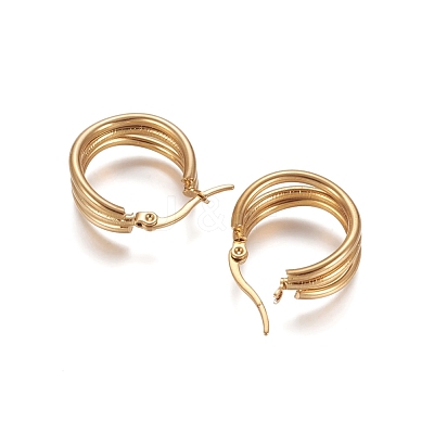 304 Stainless Steel Geometric Hoop Earrings X-STAS-D171-28G-1