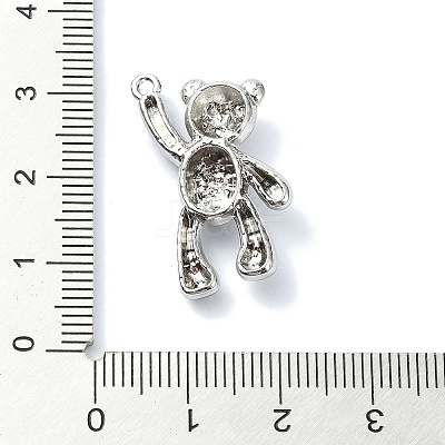Rack Plating Alloy with Rhinestone Pendants FIND-Z051-06P-01-1