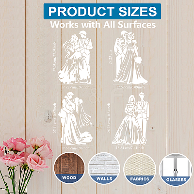 1 Set Wedding Theme PET Hollow Out Drawing Painting Stencils DIY-MA0004-94-1