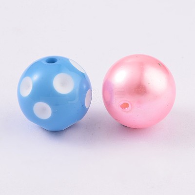 Round Chunky Acrylic Bubblegum Ball Beads OACR-X0005-1