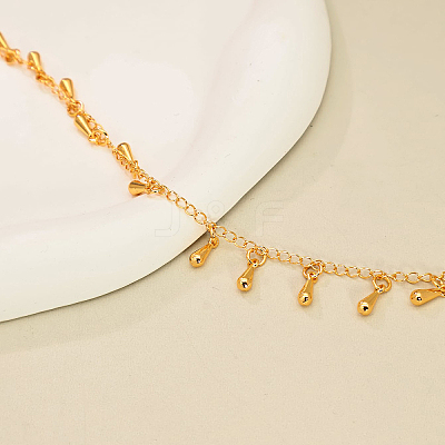 Elegant Brass Teardrop Tassel Anklets for Women RZ6656-1