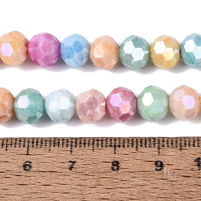 Anti-Tarnish Electroplate Glass Beads Strands EGLA-ZX010-8mm-14-1