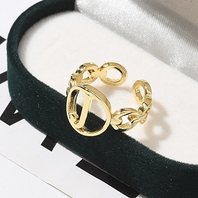 Brass Open Cuff Rings for Women RJEW-K289-01G-J-1