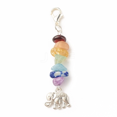 Chakra Theme Natural Gemstone Pendant Decorations X1-HJEW-JM00645-04-1