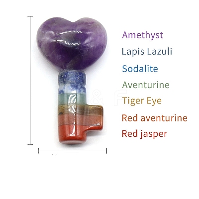 Chakra Style Assembled Natural Amethyst & Lapis Lazuli & Sodalite & Green Aventurine & Tiger Eye & Topaz Jade & Red Jasper Gemstone Decorations MATO-PW0001-013-1