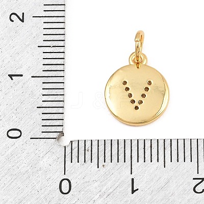 Brass Micro Pave Clear Cubic Zirconia Charms CU-CBA56CE-12G-V-1
