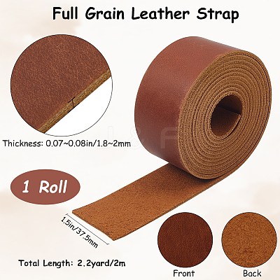 2M Flat AB Grade Cowhide Leather Cord AJEW-WH0479-73E-03-1