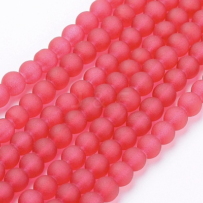 Baking Paint Transparent Glass Bead Strands GLAA-S031-4mm-40-1