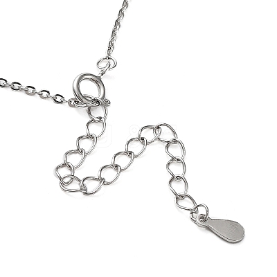 Rhodium Plated 925 Sterling Silver Cable Chains Necklace Makings STER-B001-01P-1