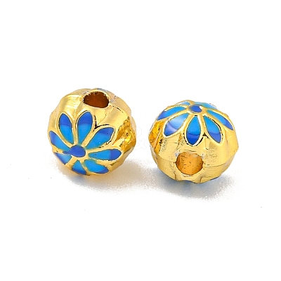 Rack Plating Brass Enamel Beads KK-P277-36G-02-1
