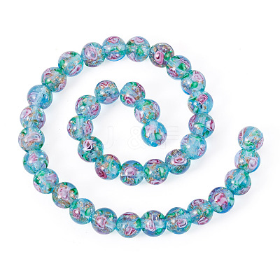 1 Strand Handmade Glod Sand Lampwork Beads Strands LAMP-TA0002-09G-1