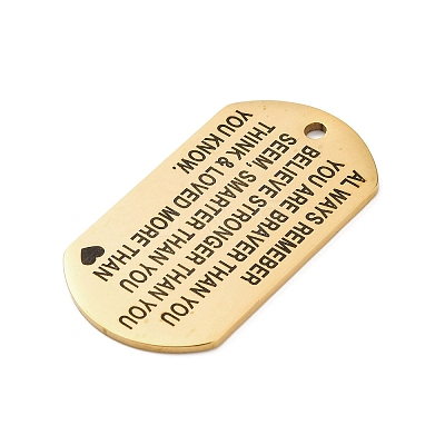 201 Stainless Steel Pendants STAS-R002-02G-07-1