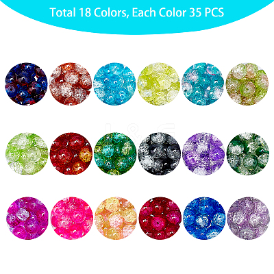 DIY Baking Paint Crackle Glass Beads Stretch Bracelet Making Kits DIY-PH0004-54B-1