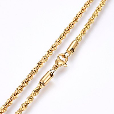 304 Stainless Steel Rope Chain Necklaces X-NJEW-F226-03G-06-1