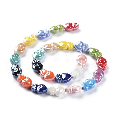 Glazed Porcelain Beads PORC-M003-09E-1