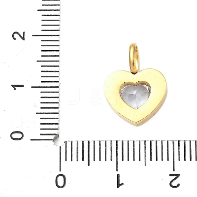 304 Stainless Steel Micro Pave Cubic Zirconia Pendants STAS-D364-03G-1