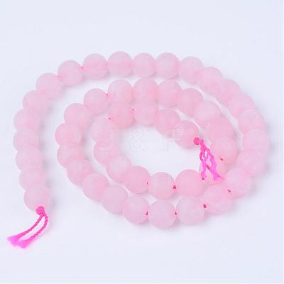 Natural Rose Quartz Beads Strands G-Q462-6mm-11-1