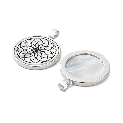 Natural White Shell Pendants SHEL-G017-01P-02-1