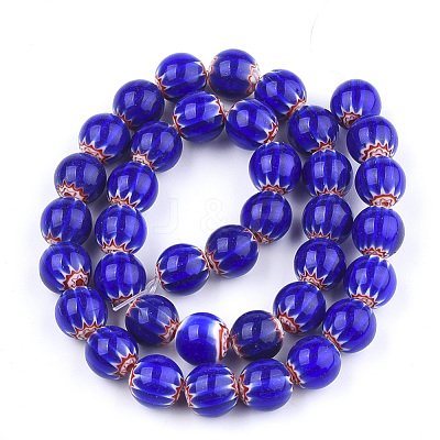 Handmade Millefiori Lampwork Chevron Beads Strands LAMP-S191-16-1
