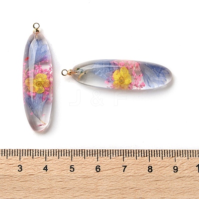 Inner Dried Flower Transparent Resin Pendants RESI-A043-01A-1