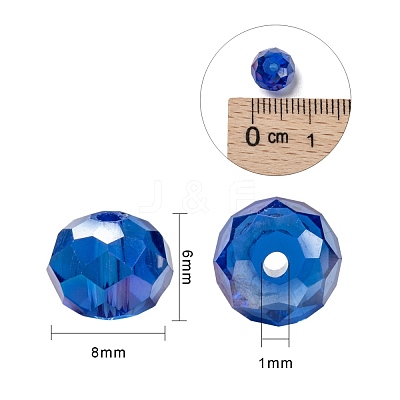 15 Colors Electroplate Glass Beads EGLA-JP0002-02B-8mm-1