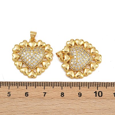 Brass Micro Pave Cubic Zirconia Pendants KK-C132-03G-G-1