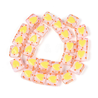 Handmade Spray Painted Lampwork Beads LAMP-N035-02I-1